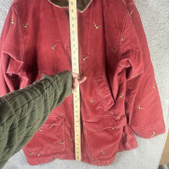 Vintage LL Bean Jacket Womens 2XL Red Corduroy Hunting Field Barn Chore Coat - Picture 10 of 12